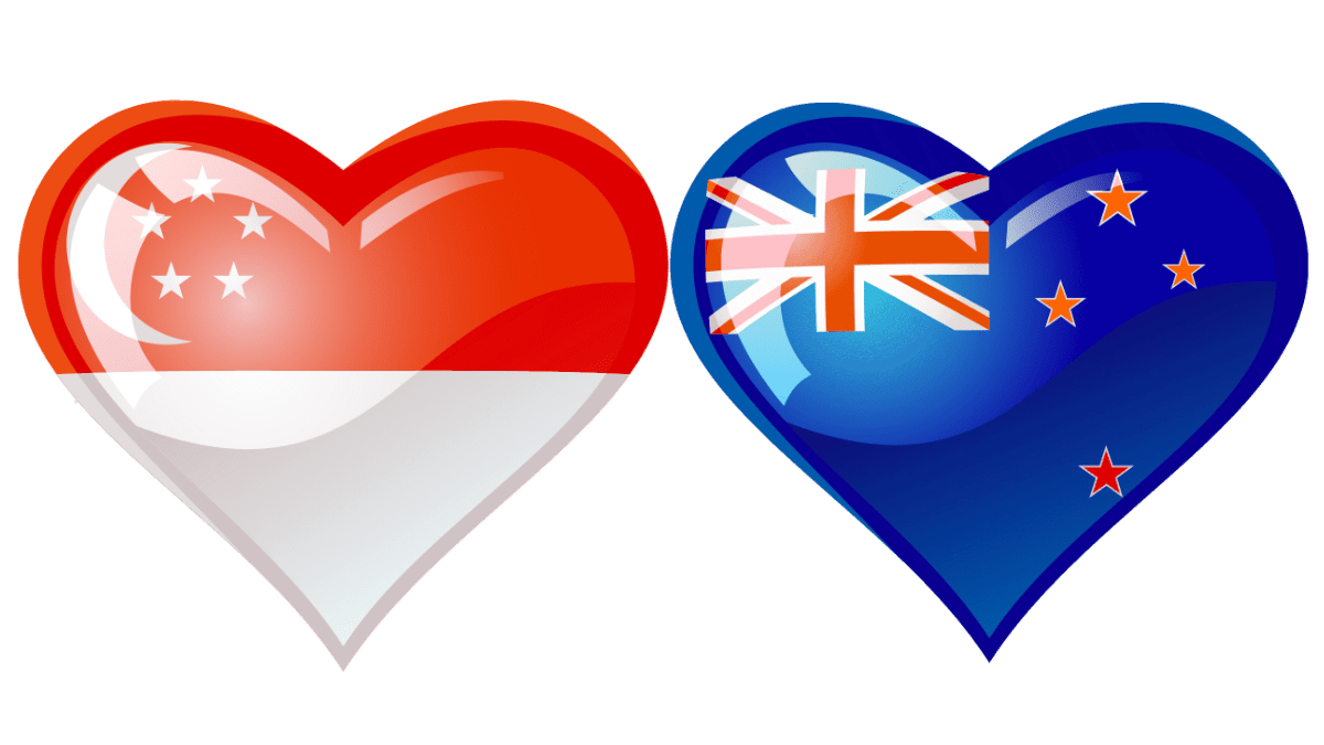 Singapore New Zealand Friendship Flags, Singapore Industrial Spaces by David Hoicka Licensed Depositphotos 258091516_1200